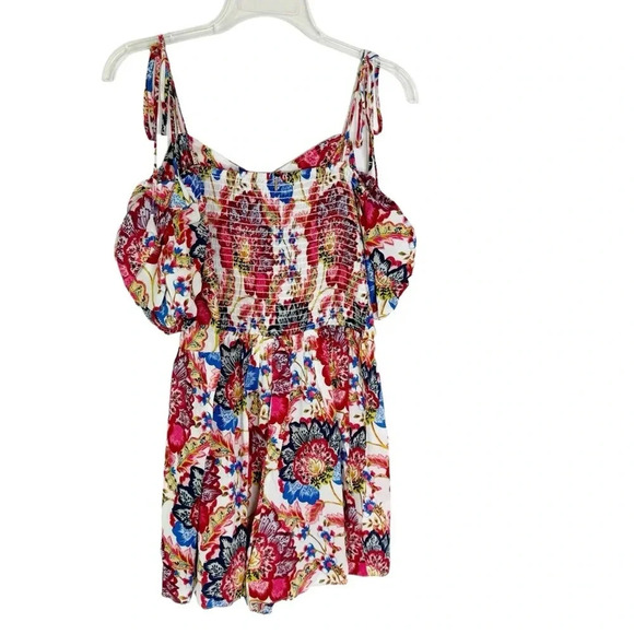 MISA Los Angeles Ruchika Floral Puff Sleeve Romper Size M NWT - Picture 7 of 15